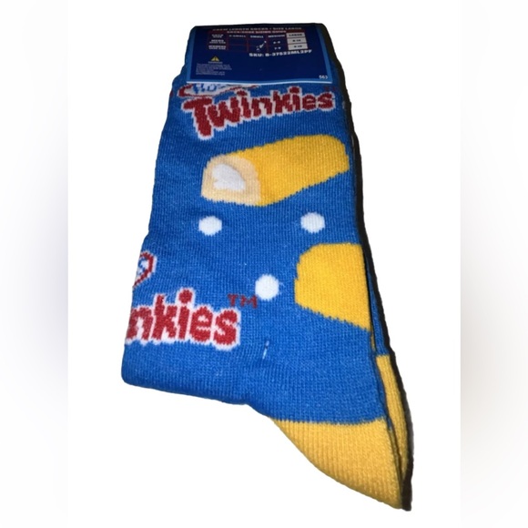 Twinkies Odd Sox Crew Socks 2 Pair Men 8-12 W 9-13 White Blue w Logo Cakes NEW! - Picture 8 of 9